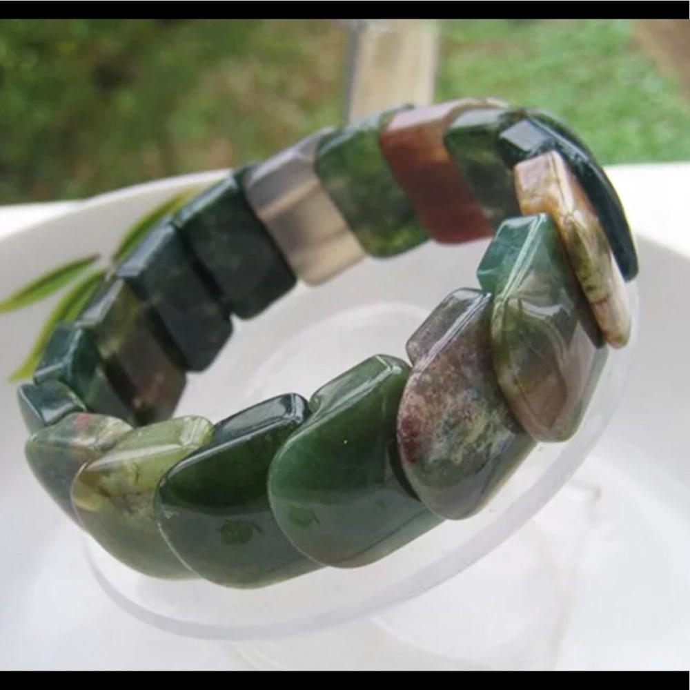 Natural Water Grass Agate Bracelets Lucky Amulet